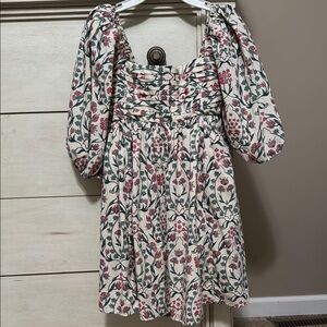 Abercrombie & Fitch Cream and Pink Floral Dress, size XS adult